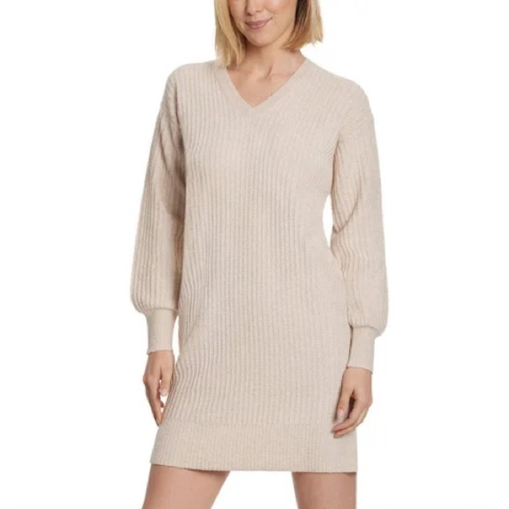 Jessica Simpson Knit Sweater Dress Long Sleeve V Neck Mini Dress Sz XS